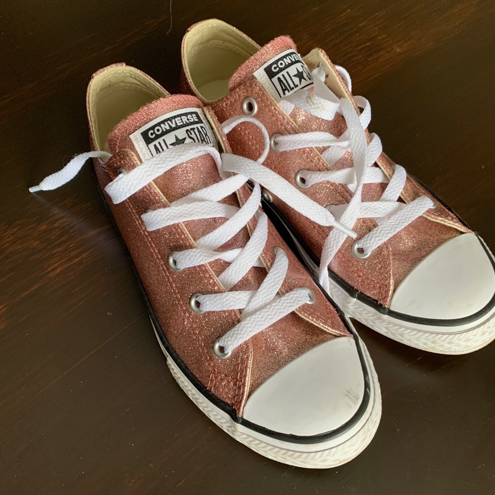 Converse pink glitter sneakers